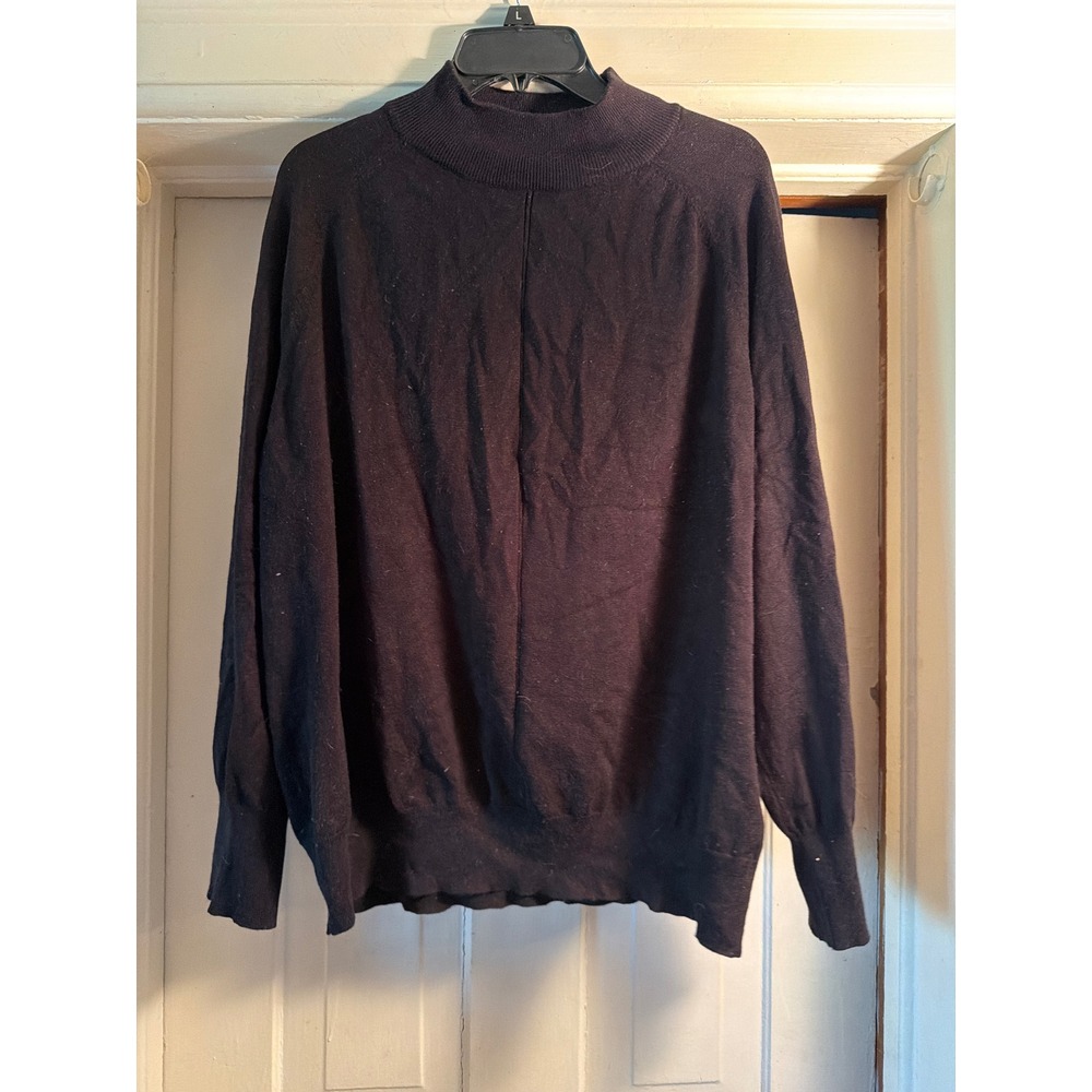 Time and Tru Womens XXL 20 Black Mock Neck Long Sleeve Knit Sweater  Pullover